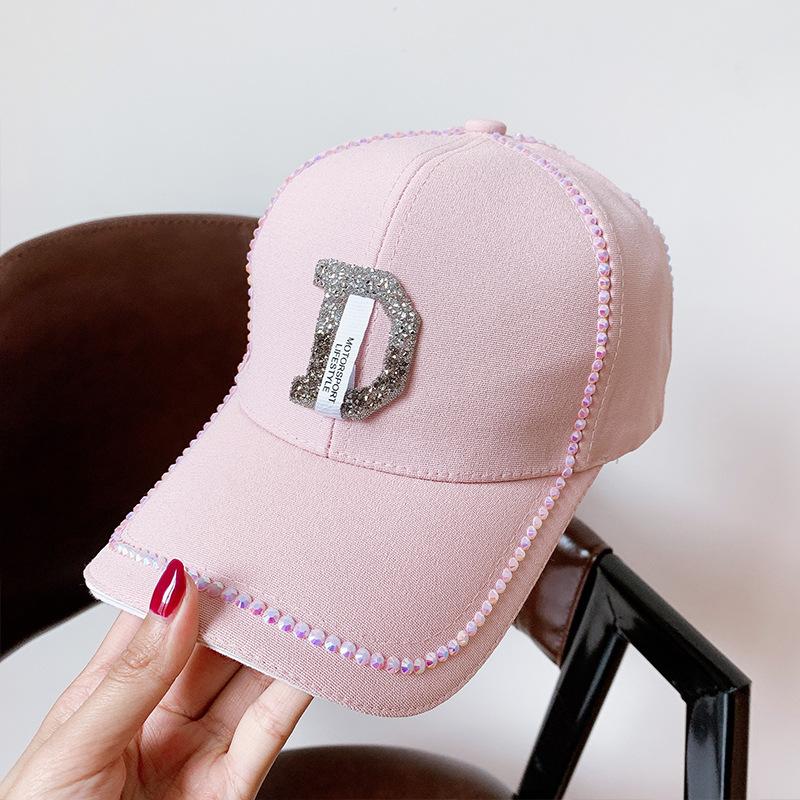2023 Spring New Women Rhinestone Letter M Baseball Caps Adjustable Hip Hop Fashion Shiny Hats Outdoor Travel All-match Caps