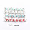 Factory Direct Sales of 12 * 90mm Cracked Turquoise Crystal Bikini Buckle Reinforced Flat Chain DIY Clothing Swimsuit Chain Deco