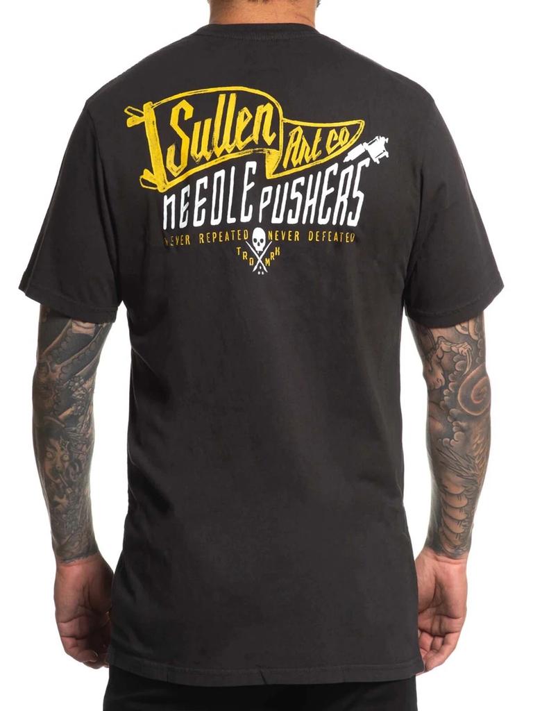 Sullen Men's Big Flag Short Sleeve Premium T-shirt Needle Pushers Tattoo Tee