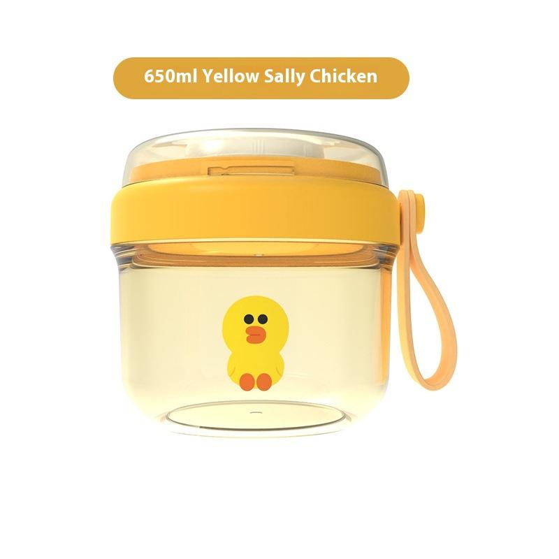 650Ml Portable Handheld Breakfast Cup Yogurt Bowl Leak Proof Salad Bento Lunch Box With Spoon