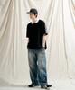 JEMUT Forward Oversized Collared Short Sleeve T-Shirt Black Oyst2559