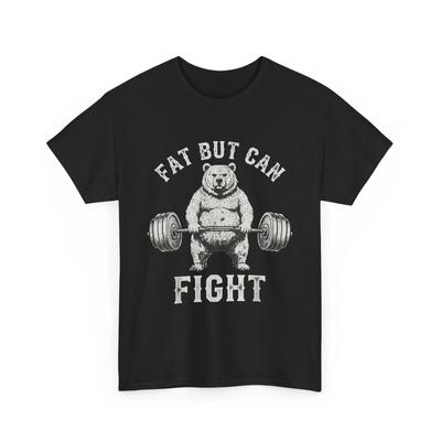 Workout-T-Shirt, Fett Aber Kann Kämpfen, Fitnessstudio, Cardio-Liebhaber, Bodybuilding-Shirt