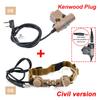 WADSN Airsoft Tactical Throat Microphone Headset Neck Laryngeal Military Earphone U94 PTT Fit Kenwood BaoFeng UV-5R UV-5X UV-82