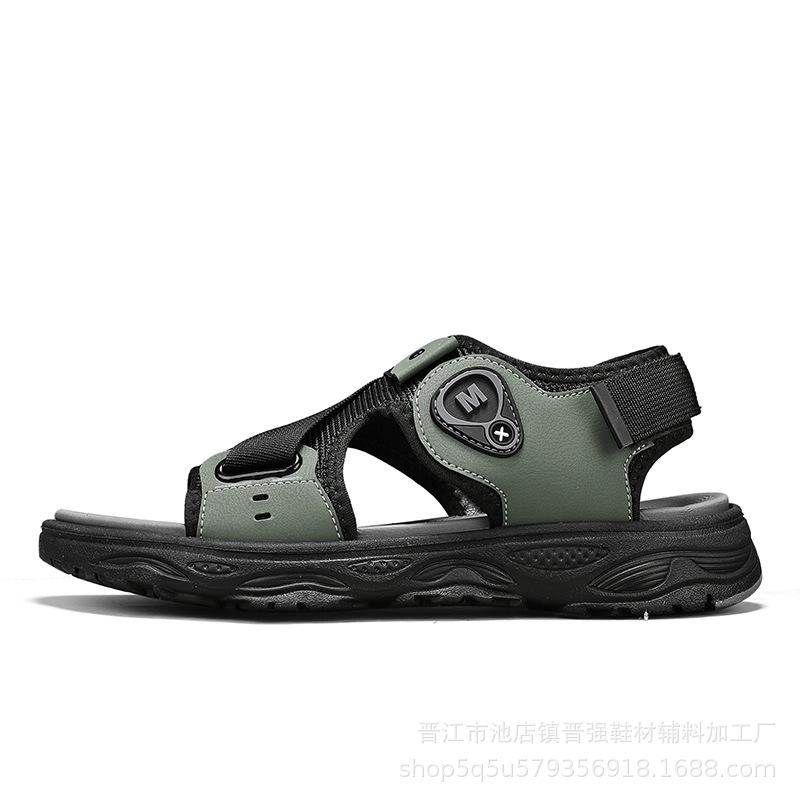 

Summer new beach slippers outdoor outing platform men s dual-purpose non-slip sandals breathable fashion versatile slippers 45 зелений