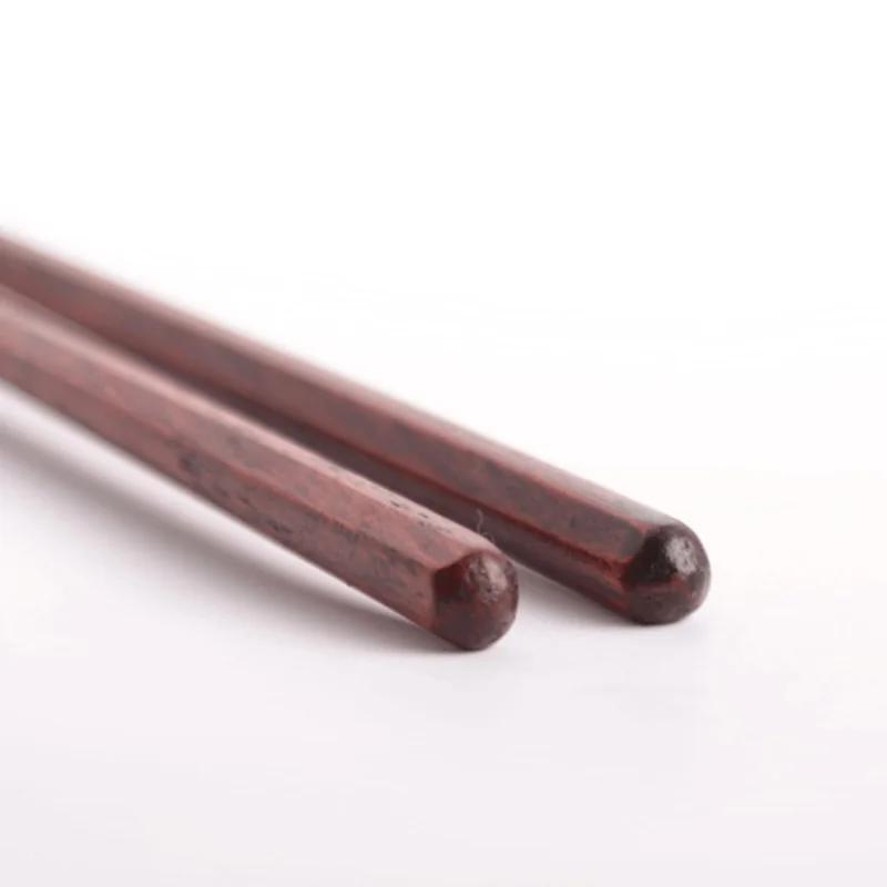 Household Solid Wood Chopsticks Japanese Creative Hexagonal Wooden Chopsticks Eco-friendly Tableware Home Kitchen Supplies