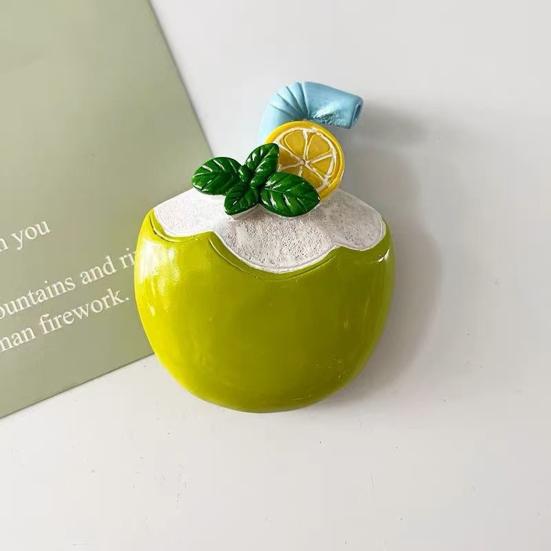3D Coconut Drink Fridge Magnet Summer Beach Resin Coconut Juice Magnetic Refrigerator Accessories Home Office Kitchen Decoration