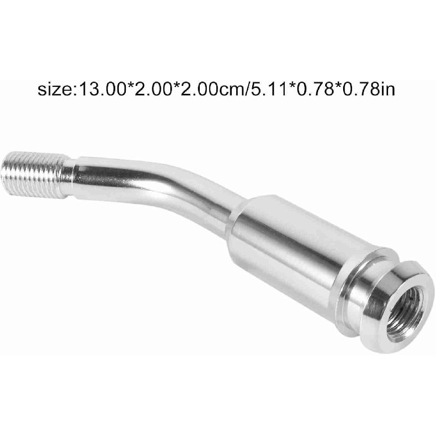 Qiilu 5 Inch Gear Shifter Stick Lever Bend Extension Shift Knob Extender Replacement for T4 1990-2003 Gear Lever Curved Pipe Gear Stick Silver