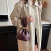 New Fashion Soft Leather Clutch Bag Luxury Designer Retro Mini Bucket Pouch Party Evening Bags Women Pleated Handbag