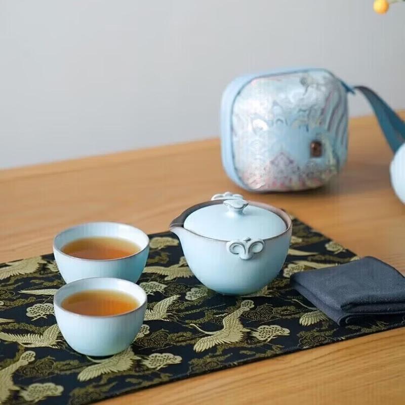 Edenus Ceramic Portable Tea Set (1 Pot, 2 Cups)