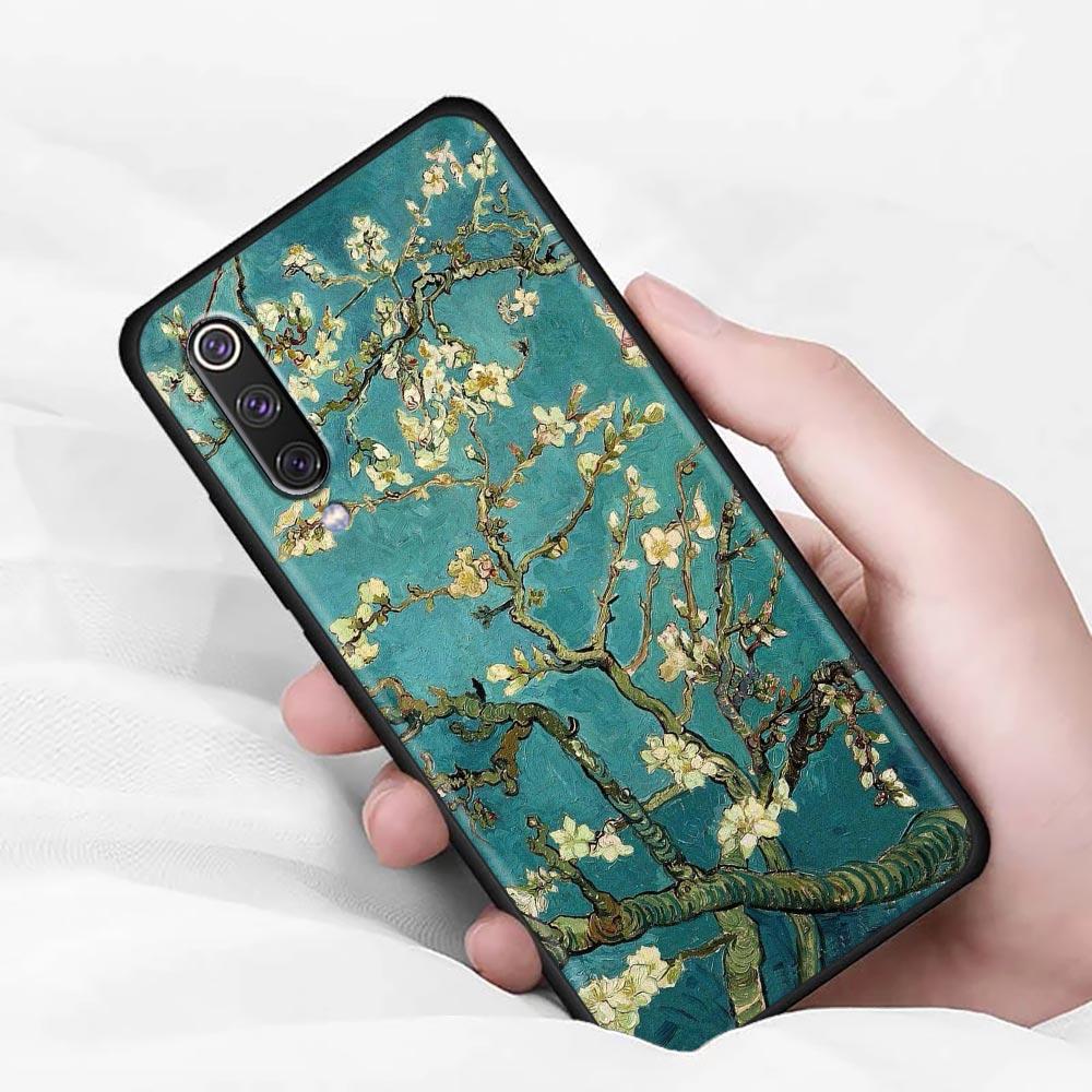 Kočka Van Gogh Hvězdná noc Olejomalba Měkké pouzdro Pro Xiaomi Mi 9 9se 8 10 10T A2 Lite 10S 9T CC9 Note 10 Pro 9Lite Kryt Fundas