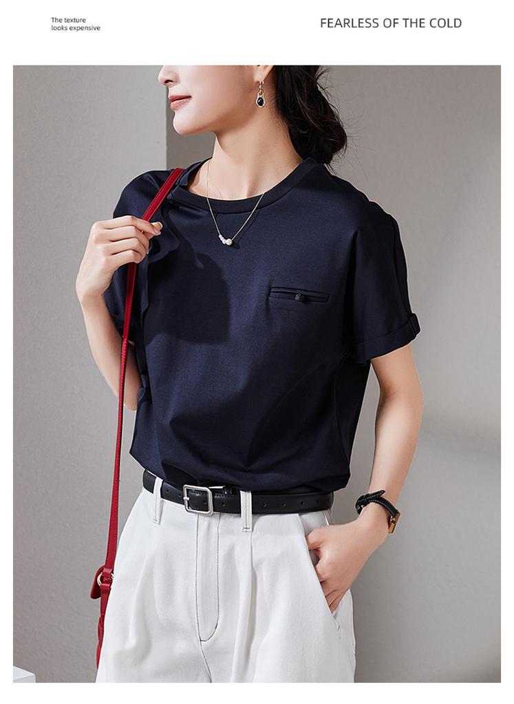 Pure Cotton Short-sleeved T-shirt for Women