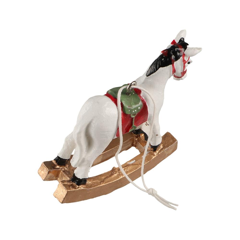 Three-dimensional Christmas Tree Pony Pendant Resin Rocking Horse Hanging Ornament  Gift
