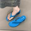 Soft Bottom Leopard Print Slope Heel Flip-flops Women's Summer Wear 2025 New Pinch Foot Beach Seaside Slippers Non-slip Sandals