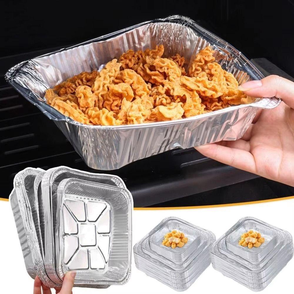 30 Stück Quadratische Aluminiumfolien-Backschalen Antihaftbeschichtet Einweg-Alufolien-Schalen BBQ Kochen