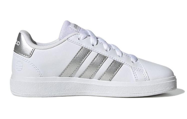 Adidas Grand Court 2.0 Big Kid 'White Matte Silver' GW6506