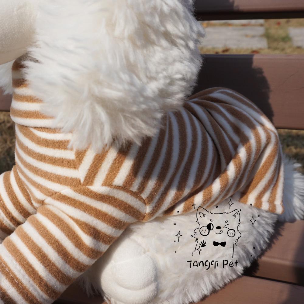 

Полосатая вельветовая одежда для питомцев на осень/зиму - Идеально подходит для тедди, бишонов, собак и кошек M темные хаки