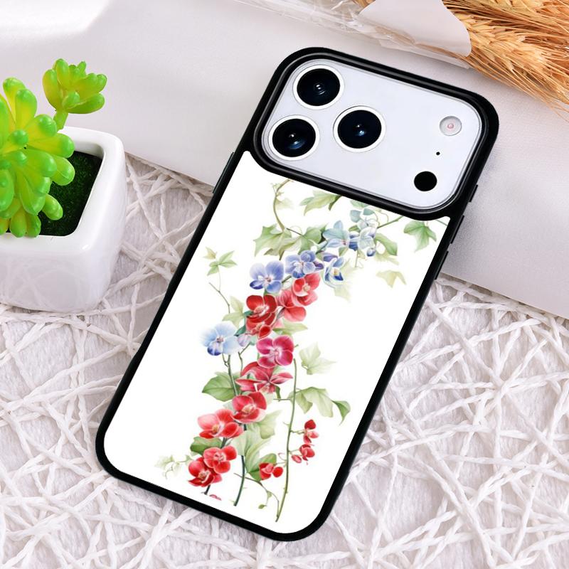 Orchid Flowers Colorful Soft Shockproof Phone Case for iPhone 17 Air 16e 15 11 12 14 13 Pro Max Cover Coque