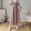 Summer Korean Women Big Hem Skirt Trousers Pleated Chiffon Trousers High Waist Pants Casual Wide Leg
