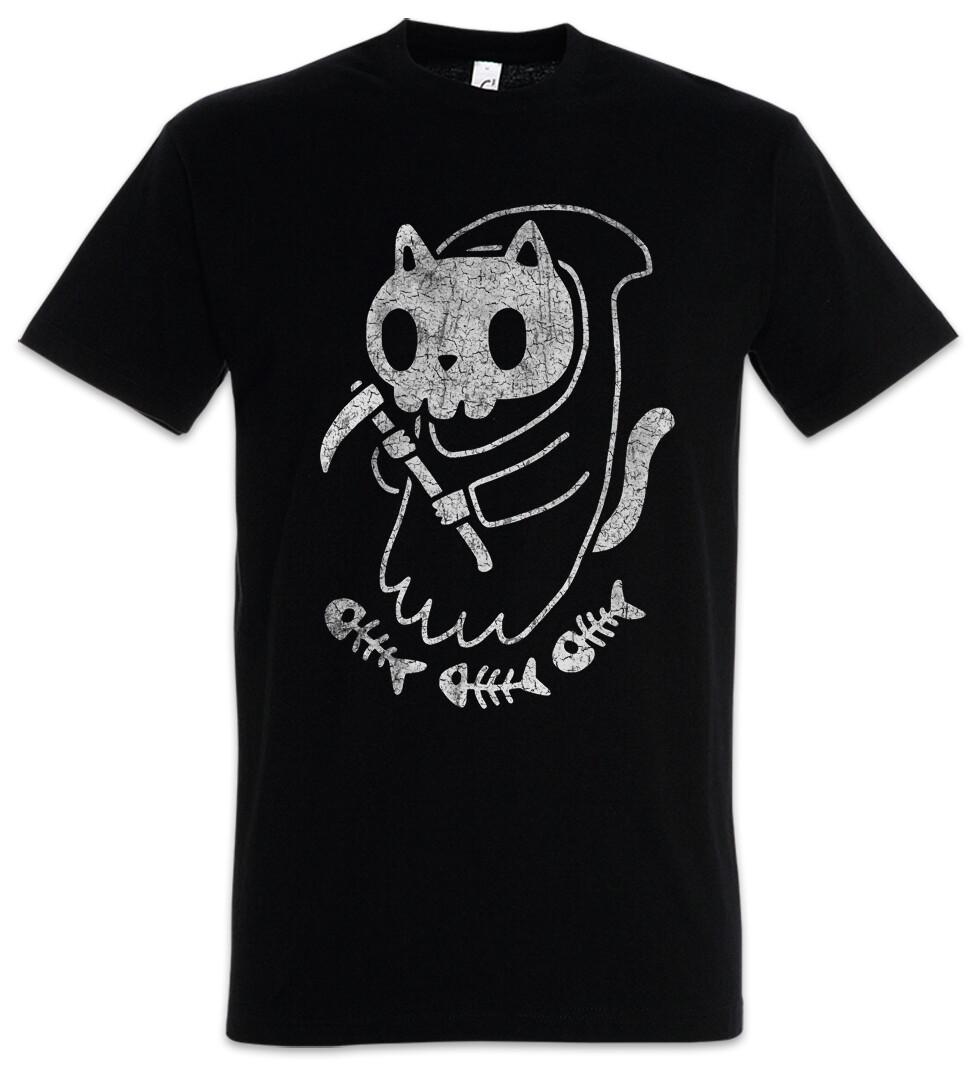

Cat Reaper II T-Shirt Mens Womens Tees Top Cats Fun Death Skull Skulls Love Lover Addiction Addicted S