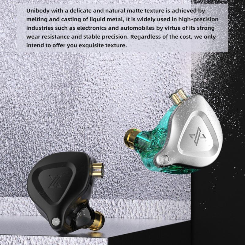 QKZ ZX2 Ear -in -ear Headphones Metal Headphone Cable Control Heavy Bass Headset Mobile Phone Running Headset