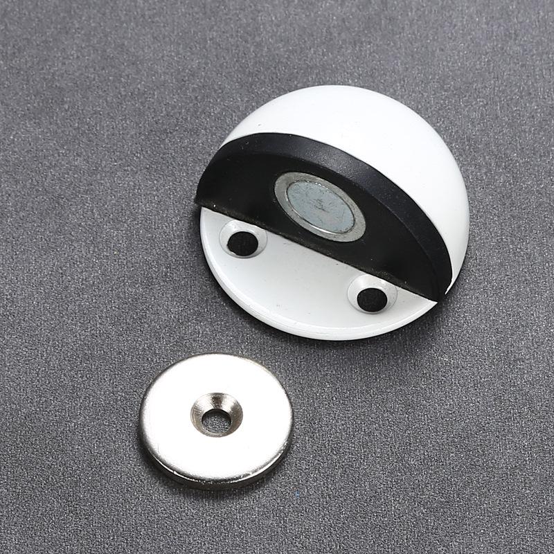 No-Drill Stainless Steel and Wood Magnetic Door Stopper Anti-Collision Floor Mount