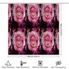 Luxurious Pink Rose Bath Shower Curtain Set 3D Printed Floral Decor for Bathroom, Waterproof Fabric Perfect Gift (Set of 6 Panel