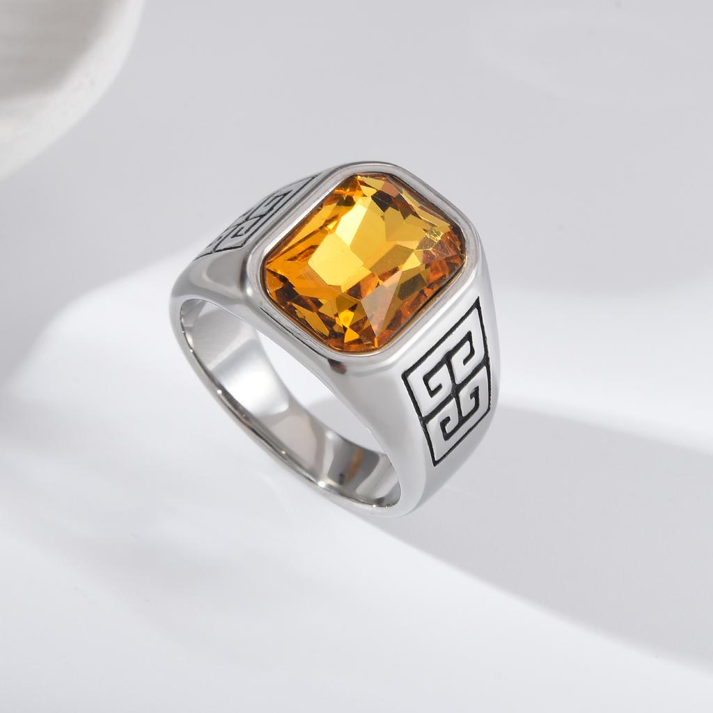 A3485 Men's High Quality 316LStainless Steel Onyx Watchband Rings Classic  Trend Jewelry Product