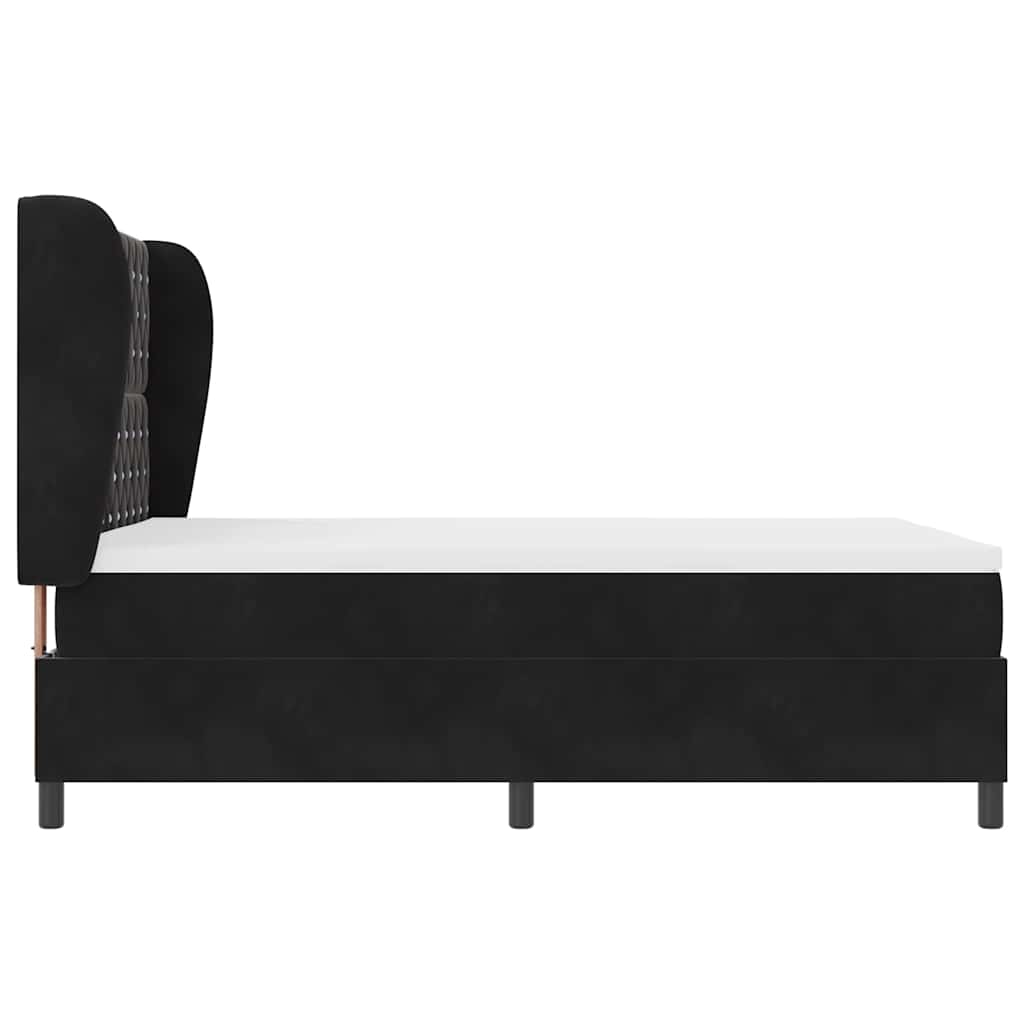 Box Spring Bed with Mattress Black 140 X 200 Cm Velvet