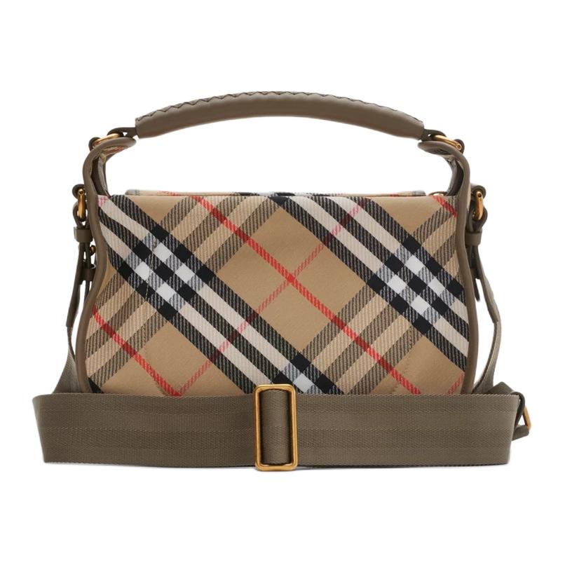 Burberry Gold Hardware Polyester Shoulder Tote Bag Women Handbags Brown 81081201