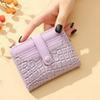 Women's Korean Retro Crocodile Pattern Wallet with Multi-Card Slots and Coin Purse