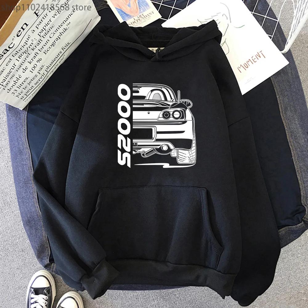 Initial D JDM Hoodie Del Sol Japanese Streetwear Women Car Print Winter Clothes High Quality Harajuku Male Tops