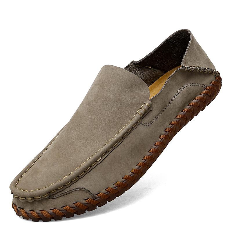 Handgefertigte Freizeitschuhe aus echtem Leder für Herren, Loafer, bequeme Mokassins, flache Schuhe für Herren