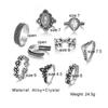 Ušlechtilý elegantní vintage diamantový prsten Dámské šperky Všestranné doplňky Sada módních prstenů s půvabem