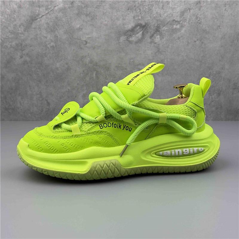 

Модные трендовые новые дизайнерские мужские флуоресцентно-зеленые дышащие туфли из сетки, кроссовки для ходьбы, повседневные высокие кеды, ботильоны, zapatos hombre 41