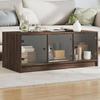 VidaXL Coffee Table with Glass Doors, End Table with Storage, Side Table, Living Room Furniture 836419