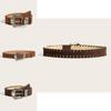 Fashionable Carved Metal Buckle Women Casual Suede Waist Belt For Stylish Outfits