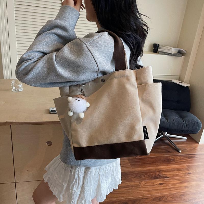 Large-capacity shopping bag casual literary and lazy style shoulder bag female tray extra-large bag handbag simple canvas bag