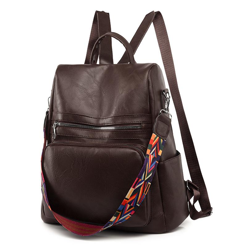 PU Weiches Ledergefühl Rucksack Große Kapazität Damentasche Diebstahlsicher Einfache Reisetasche Leichte Freizeit-Schultasche