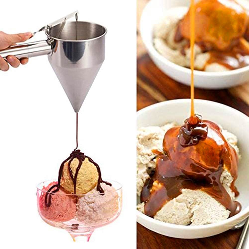 Chakkiri Takoyaki Seed Remover, Stainless Steel Fish Ball Funnel with Stand, Takoyaki Funnel, Takoyaki Tool