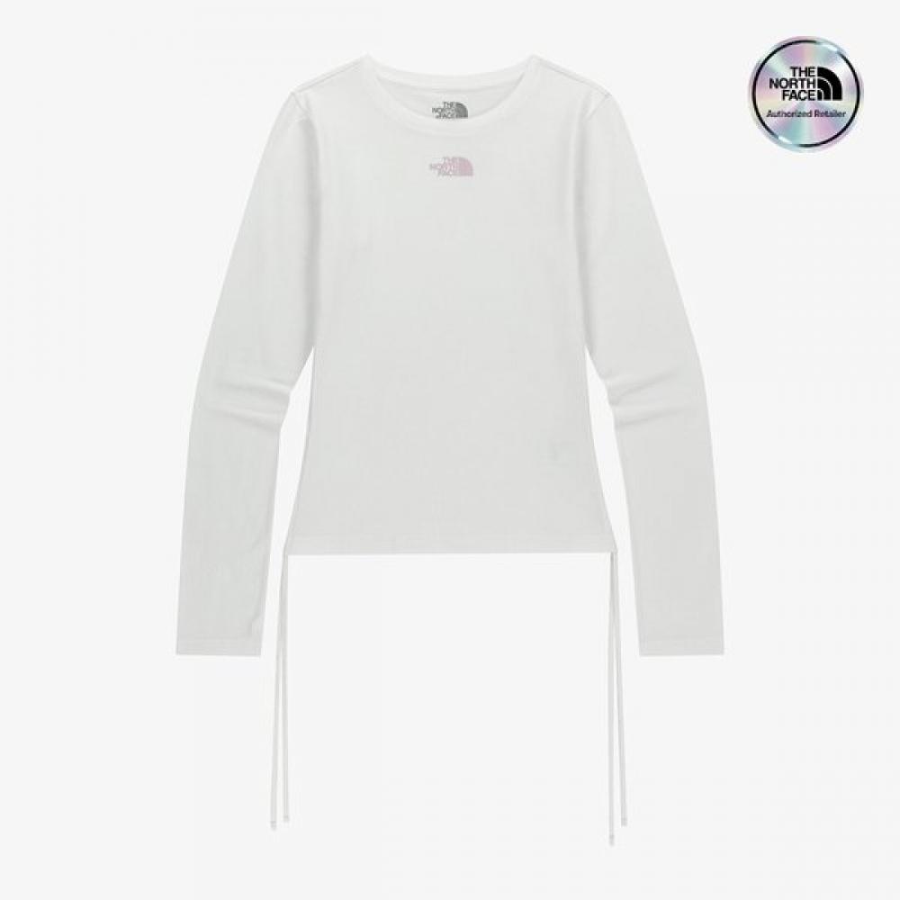 The North Face Women S Shirred Long Sleeve Round Tee Off White Nt7tr80k OFF WHITE/085