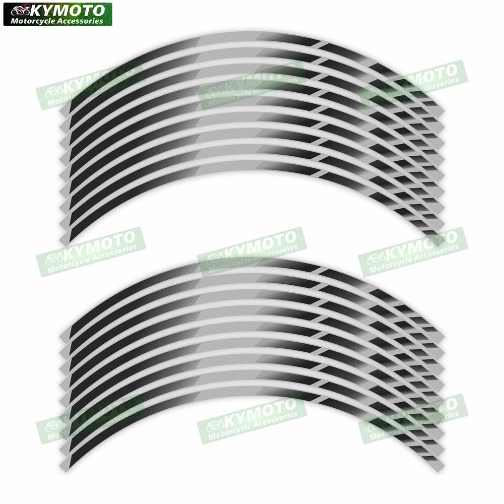 Universal 17 Inch Motorcycle Accessories Front and Rear Wheel Stickers Decorative Waterproof Reflective Wheel Rim Stickers