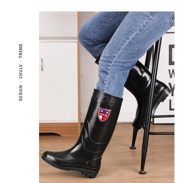 Rain shoes men's high rain boots medium tube short rain shoes non-slip waterproof thickened wear-resistant fleece low top