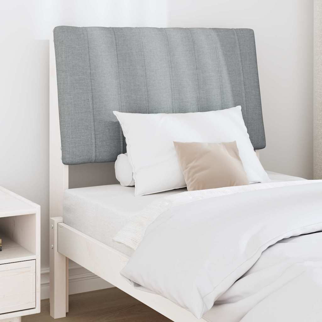 Upholstered Headboard Light Grey 75 cm Solid Pine Wood