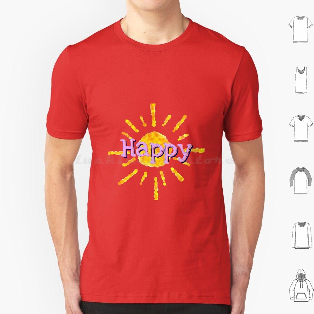 

Happy T Shirt 6xl Cotton Cool Tee Happy Happiness Sun Sunshine Joy Color Colorful Beautiful S