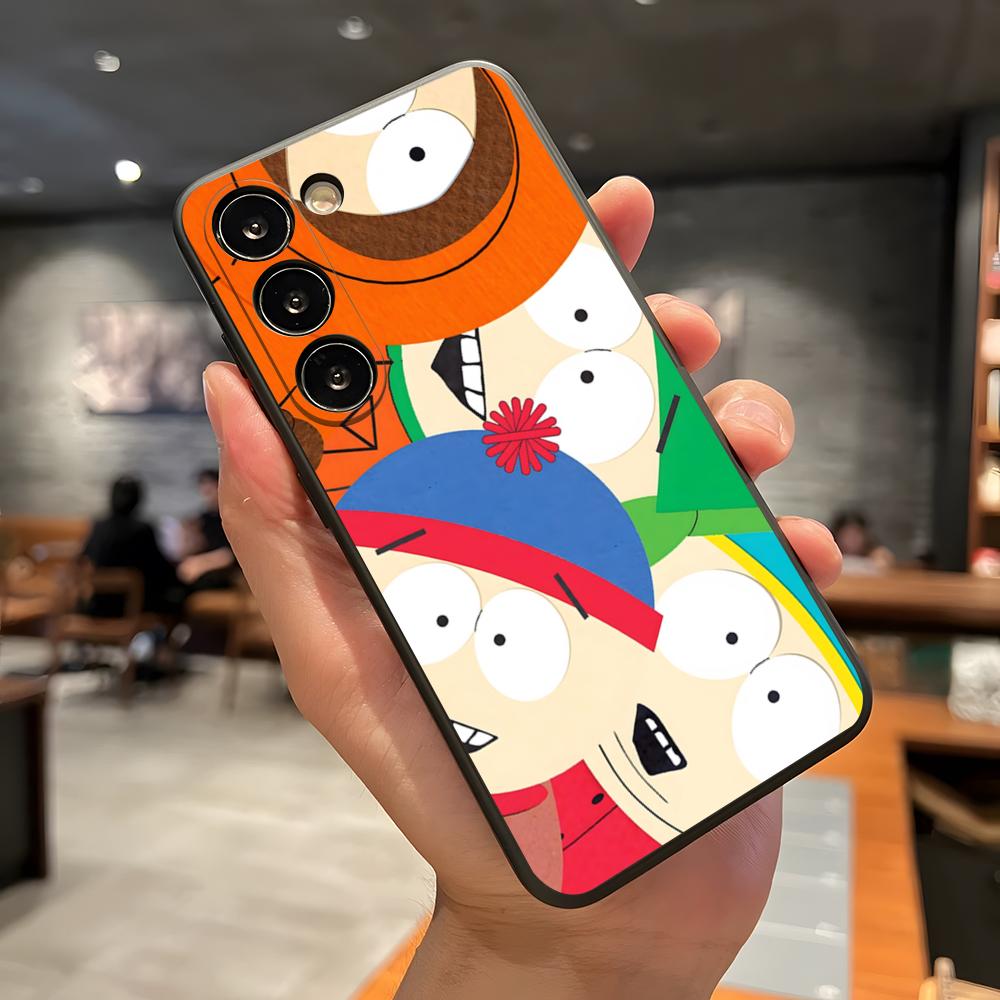 Funny S-South P-Park Phone Case For Samsung A56 A36 A26 A16 A15 A25 A35 A55 A14 A34 A24 A54 Black Soft Shell