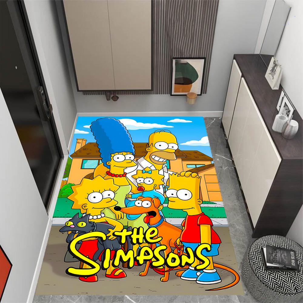 Simpsons Family Adventure Themed Anti-Slip Rugs - Polyester Home Decor, Suitable for Bedrooms, Living Rooms, Doorways, Studios, and Decorations