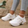Women Casual Sneakers Spring New Breathable Mesh Comfort Soft Sole Chunky Sport Shoes Large Size Simple Versatile Platform Shoes