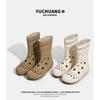 Round head hole short boots summer hollow Martin boots retro breathable versatile cool boots women