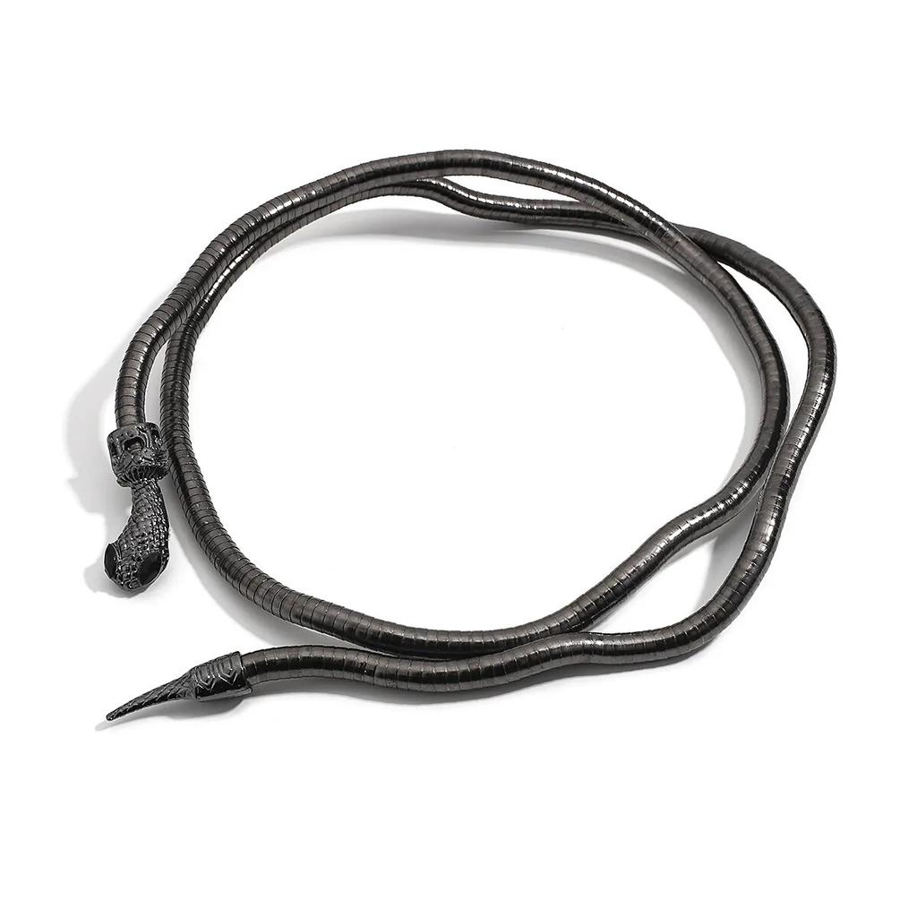 Punk Bendy Snake Náhrdelník Wrap Skládací náramek pro ženy Mužské robustní šperky