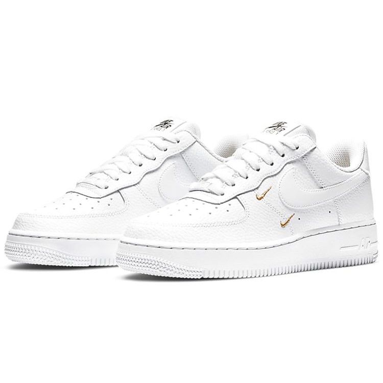 Nike Air Force 1 07 Essential White Metallic Gold Women Sneakers Black CT1989-100